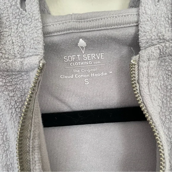 Soft Serve Clothing | Gray Zip-Up Hoodie Sweatshirt | Size Small - Picture 9 of 10